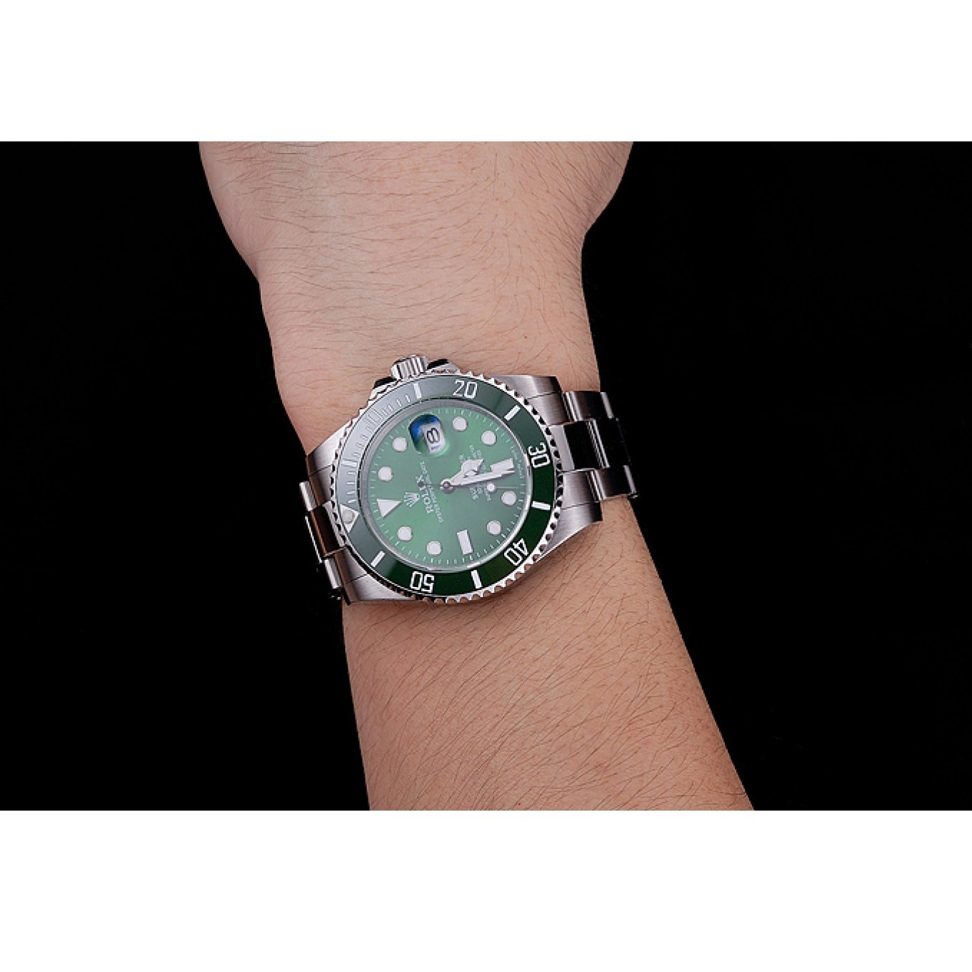 Best AAA Replica Sites Stainless Dial Rolex 1454069 Submariner Steel Bracelet Green 0824